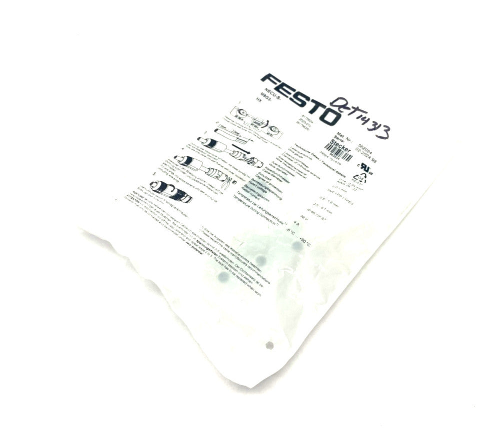 Festo NECU-S-M8G3-HX Field Wireable Connector M8 3-Pin 562024