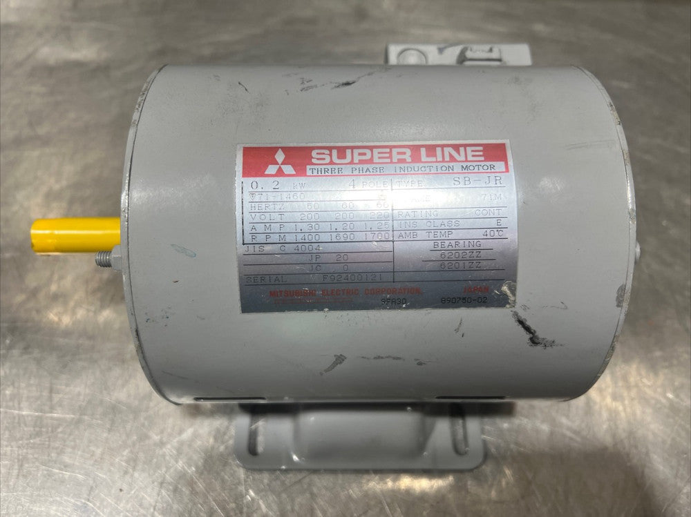 MITSUBISHI SUPER LINE SB-JR THREE PHASE INDUCTION MOTOR 0.2KW, 4P, Nos Surplus