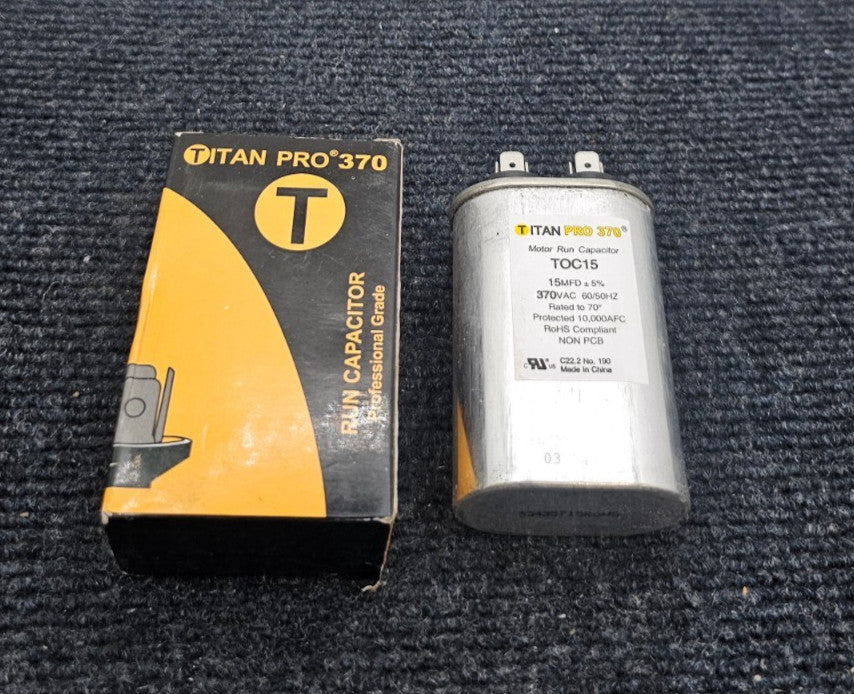 (QTY 4) Titan Pro TOC15 Motor Run Capacitor 370V 60/50 Hz 15 MFD