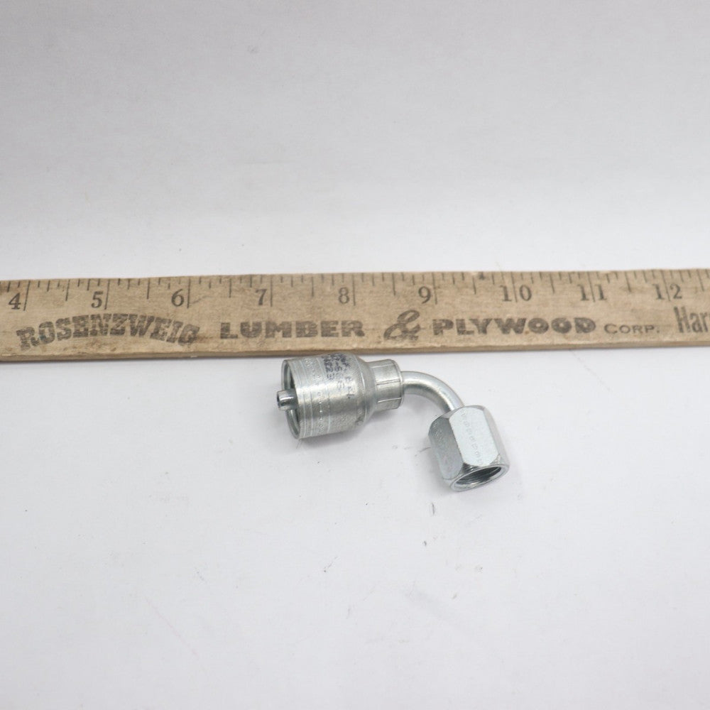 Hydraulic Hose End Female Swivel JIC 45 Degree Elbow 2.09" x 1.06" x 0.39"