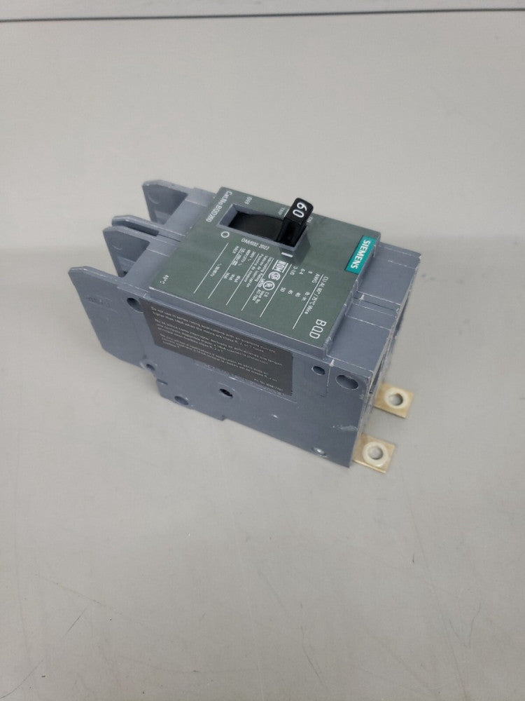 BQD260 Siemens Circuit Breaker 2 Pole 60 Amp 277/480V NEW TAKE OUT