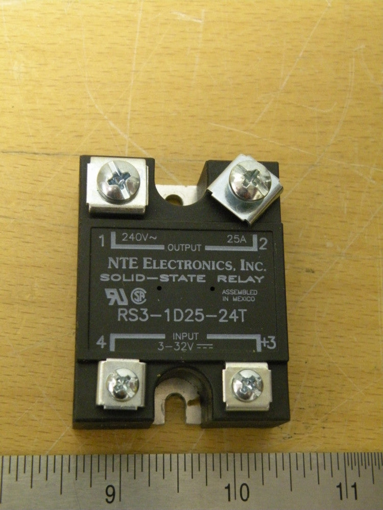 NTE RS3-1D25-24T Solid State Relay 3-32VDC Input 48-240VAC Output, 25A