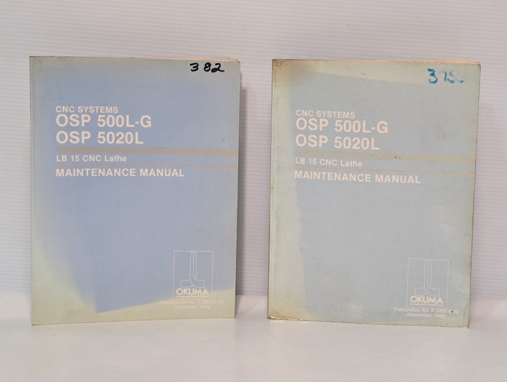 Set of 2 Okuma CNC Systems OSP500LG & OSP5020L LB15 CNC Lathe Maintenance Manual