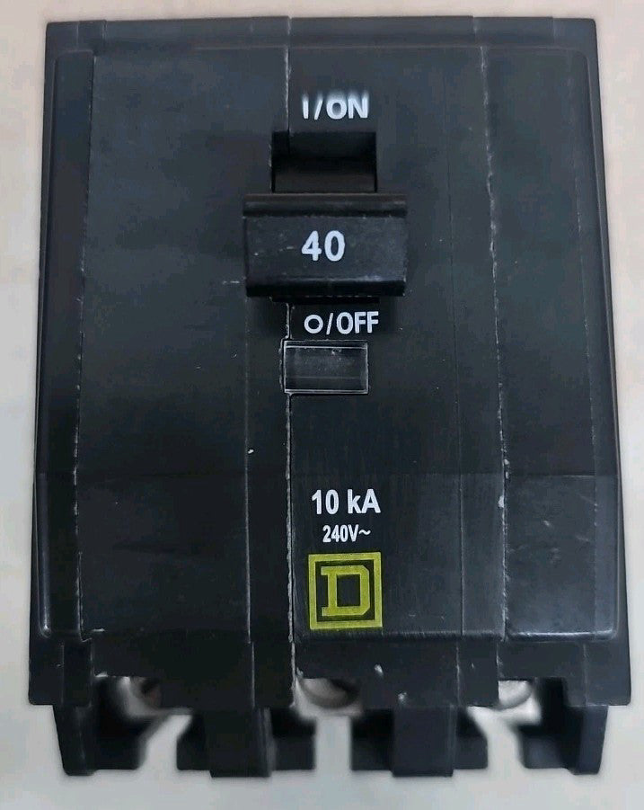Square D NTO QOB340 3 Pole 40A 240V 10kA Bolt On Circuit Breaker