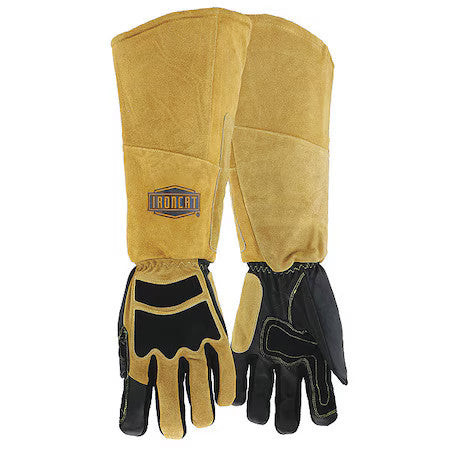 Ironcat 9070/M Welding Gloves, Extended Cuff, Wing Thumb, Premium