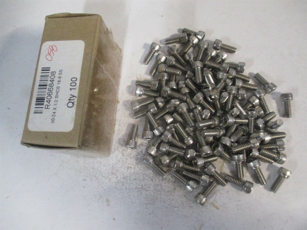 (R40668108) #10-24 UNC 1/2" Stainless Steel Hex Socket Cap Screw - Pack of 100