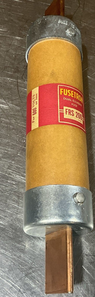 BUSSMANN FUSETRON 200A 600V ENERGY EFFICIENT FUSE FRS-R-200 Nos Surplus
