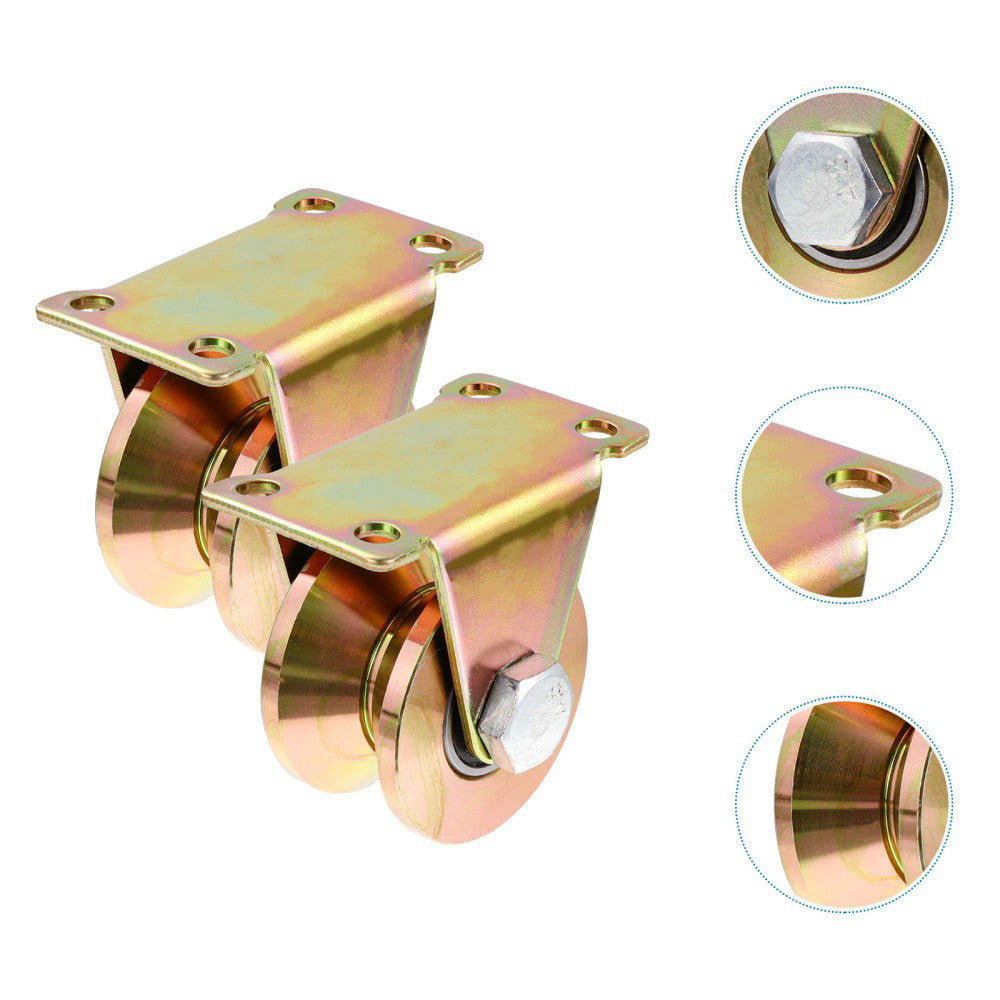 2 Pcs Heavy-duty Rail Pulley Sliding Gate Block Roller Groove Wheel
