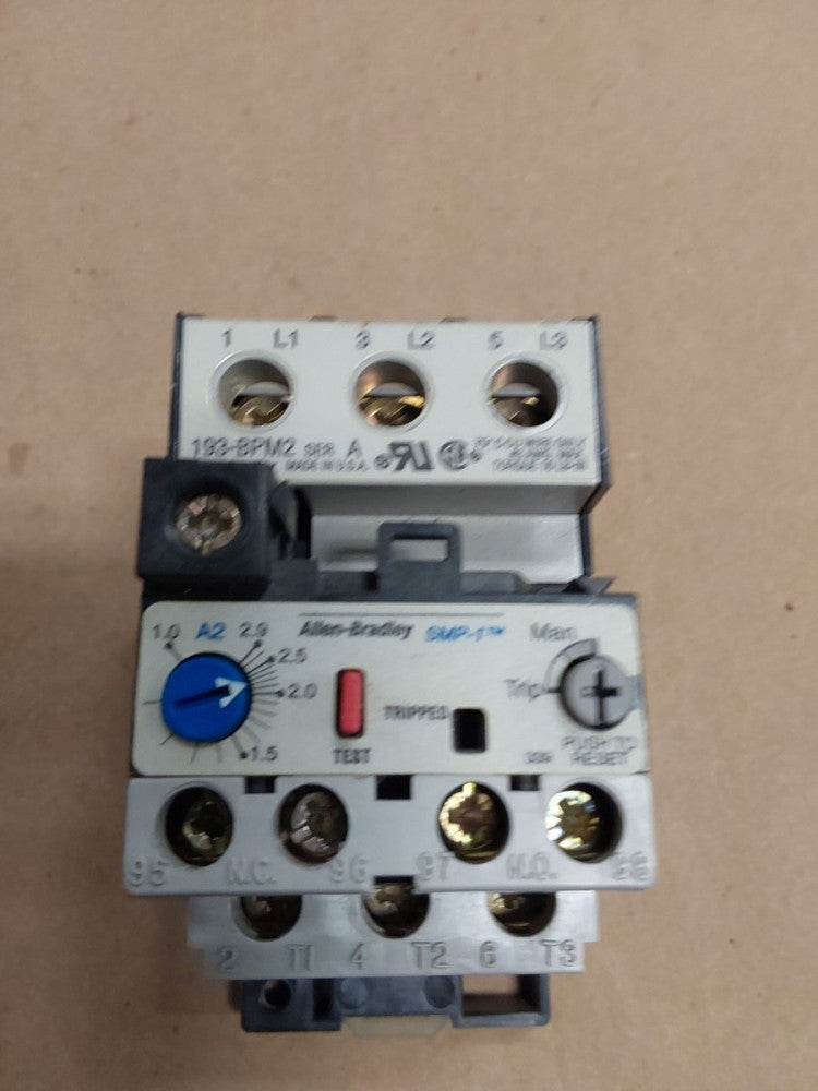 ALLEN BRADLEY 193- BPM2 SER. A WITH 193-BPM6 SER A OVER LOAD RELAY