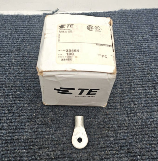 (QTY 100) TE Connectivity 33464: Closed Ring Tongue Terminals 6 AWG #10 Stud
