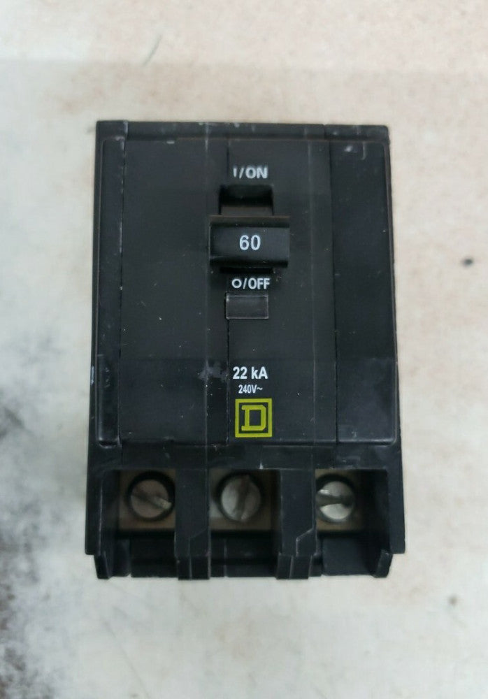 New take out Circuit Breaker Square D QOB360VH 60 Amp 3 Pole 240V 22kA W# 