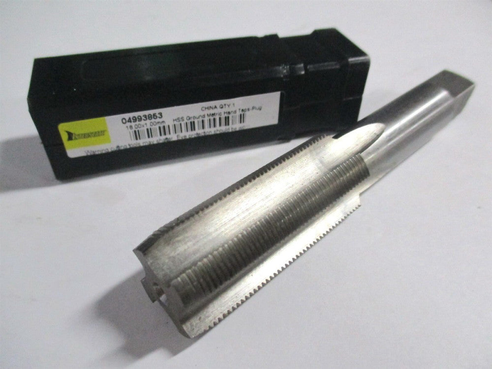 (JY4993852) M18x1.00 Plug RH D6 Bright HSS 4-Flute Straight Flute Hand Tap 