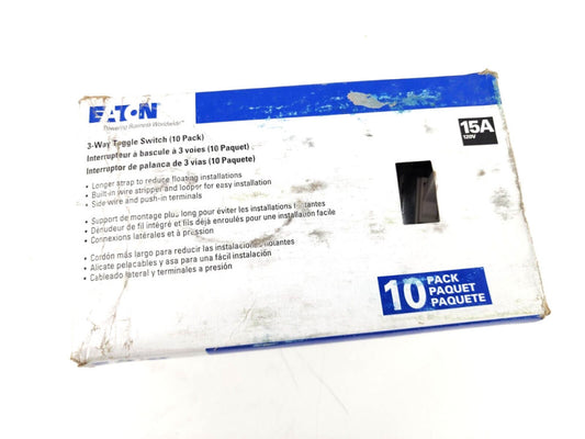10pcs Eaton Light Almond Residential Toggle Wall Switch 3-WAY 15A 120V 1303-7LA
