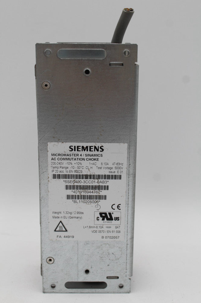 SIEMENS 6SE6400-3CC01-0AB3 AC COMMUNICATION CHOKE