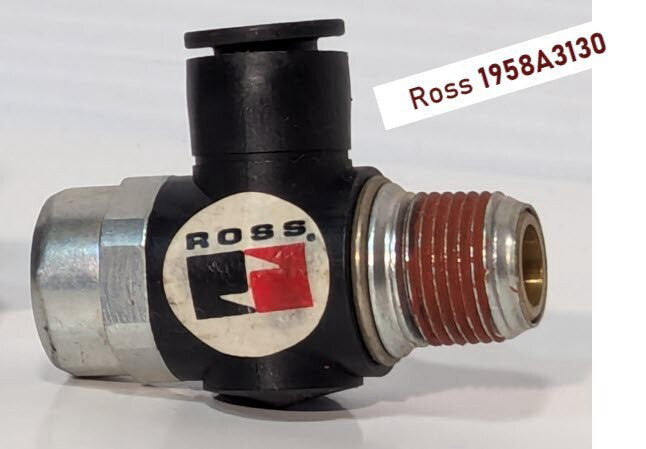 Ross 1958A3130 Pilot Operated Check Valve, 2 Port, 3/8" Ports, Inline, Series 19