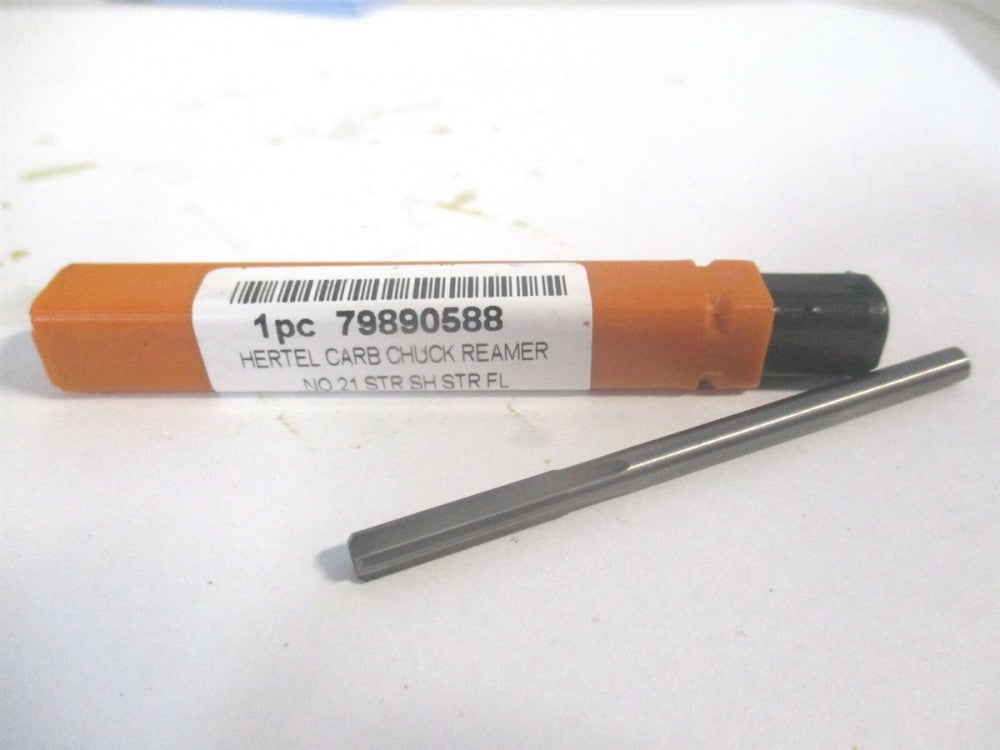 (500-003021) #21 x 3/4" x 2-1/2" OAL Straight Shank Carbide 4Fl Chucking Reamer 