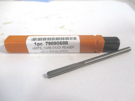 (500-003021) #21 x 3/4" x 2-1/2" OAL Straight Shank Carbide 4Fl Chucking Reamer 