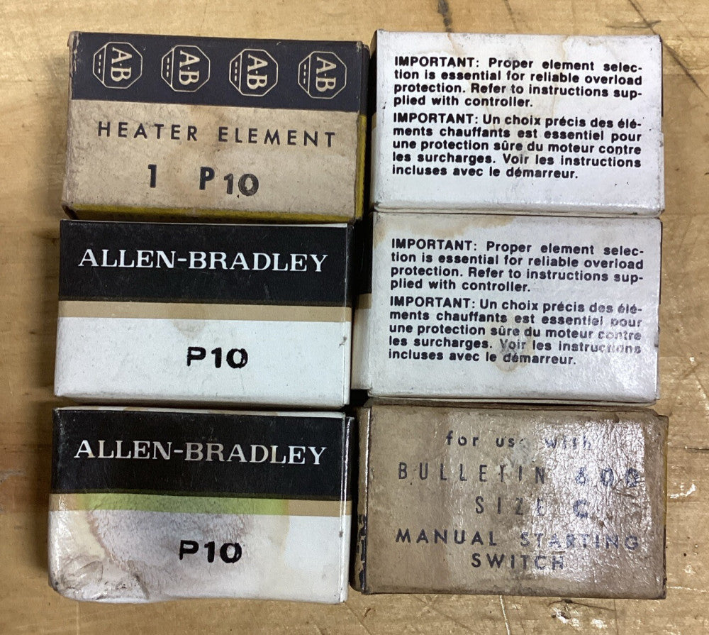 Allen Bradley P10 Heater Element Lot Of 6 F6