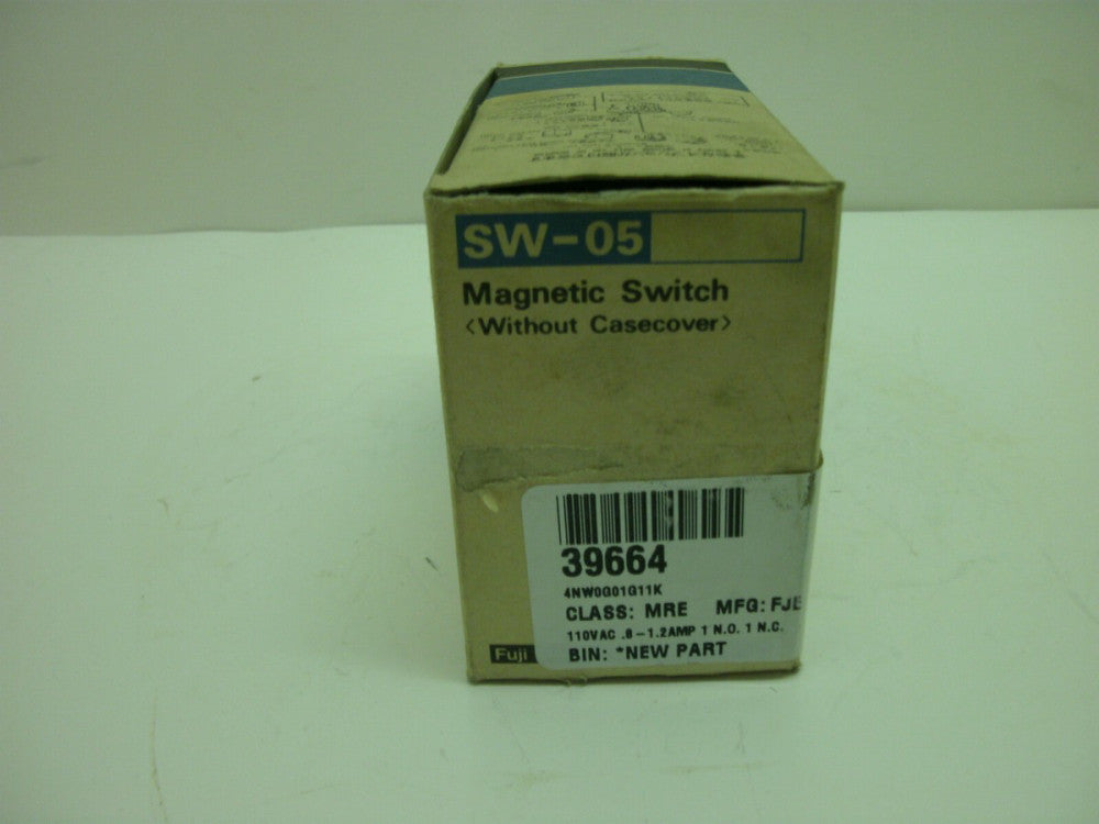 FUJI ELECTRIC 4NW0G01G11K MAGNETIC SWITCH 110VAC .8-1.2AMP 1 N.O. 1 N.C.NIB