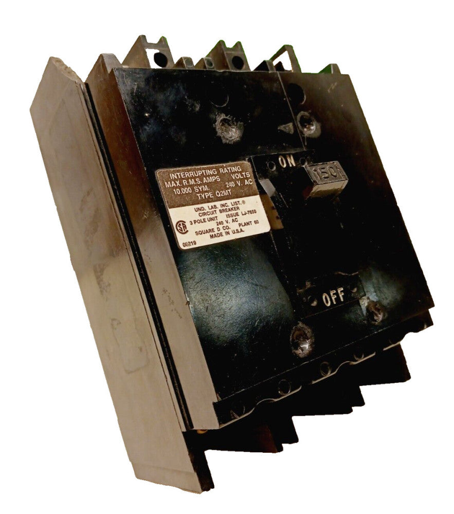 SQUARE D 150 AMP CIRCUIT BREAKER 3 POLE 240 VAC  Q2M3150MT (FLAW)