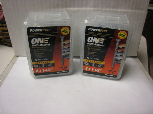 2 yes 2 PowerPro One Multi Material Steel 8 x 1 1/4" Screw Pack: 1LB  #116761