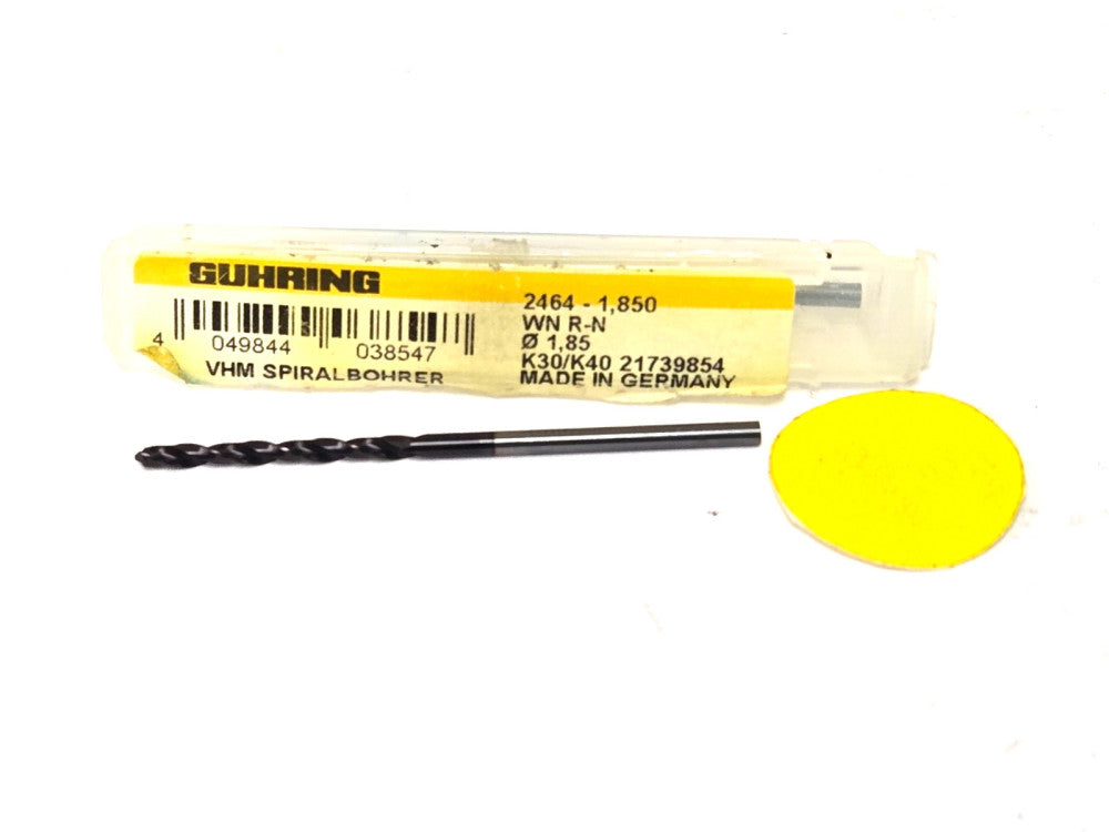 GUHRING *2464* 1.85mm, #49 TYPE N, JOBBER, CARBIDE DRILL BIT