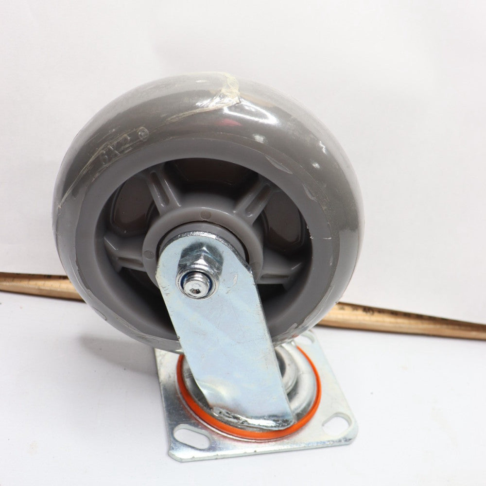 Rubber Swivel Wheel Caster 3-3/4" X 4-1/2" Plate 6" X 2" Wheel
