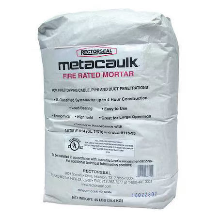 Metacaulk 66334 Fire Barrier Mortar,Bag,45 Lb.