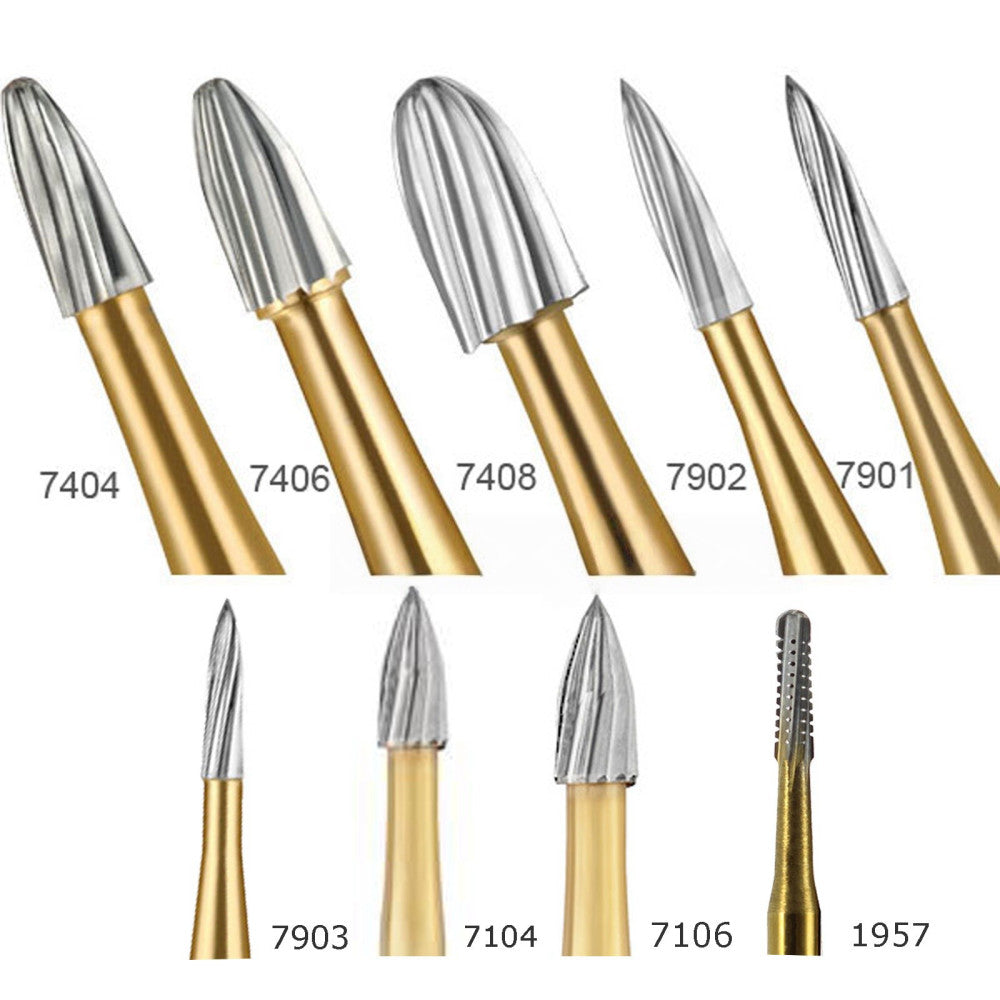 Dental Trimming&Finishing Gold Burs Carbide Burr 7901/7902/7404/7406/7408