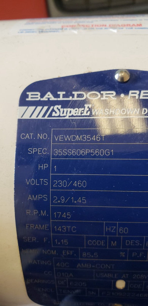 Baldor VEWDM3546T 35S606P560G1 Motor, 1HP, 1750RPM, 143TC Frame USED TESTED