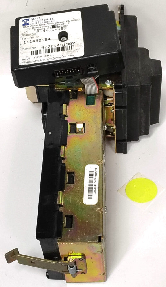 MARS ELECTRONIC BILL VALIDATOR 117VAC 60HZ AL4-L1-D6C 111499194