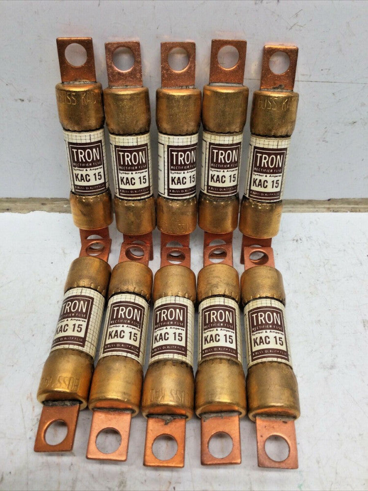 BUSSMANN TRON KAC-15 RECTIFIER FUSE 15 AMP  600V (LOT of 10)