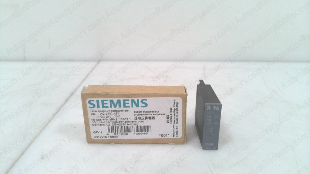 SIEMENS 3RT2916-1BB00 PACK OF 2, SIRIUS SURGE SUPPRESSOR W/ VARISTOR, NE #342528