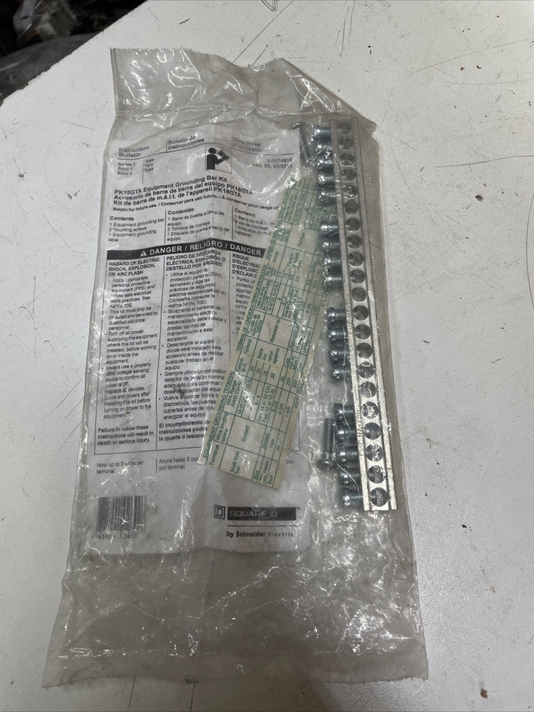 SQUARE D PK18GTA EQUIPMENT GROUNDING BAR KIT  NEW