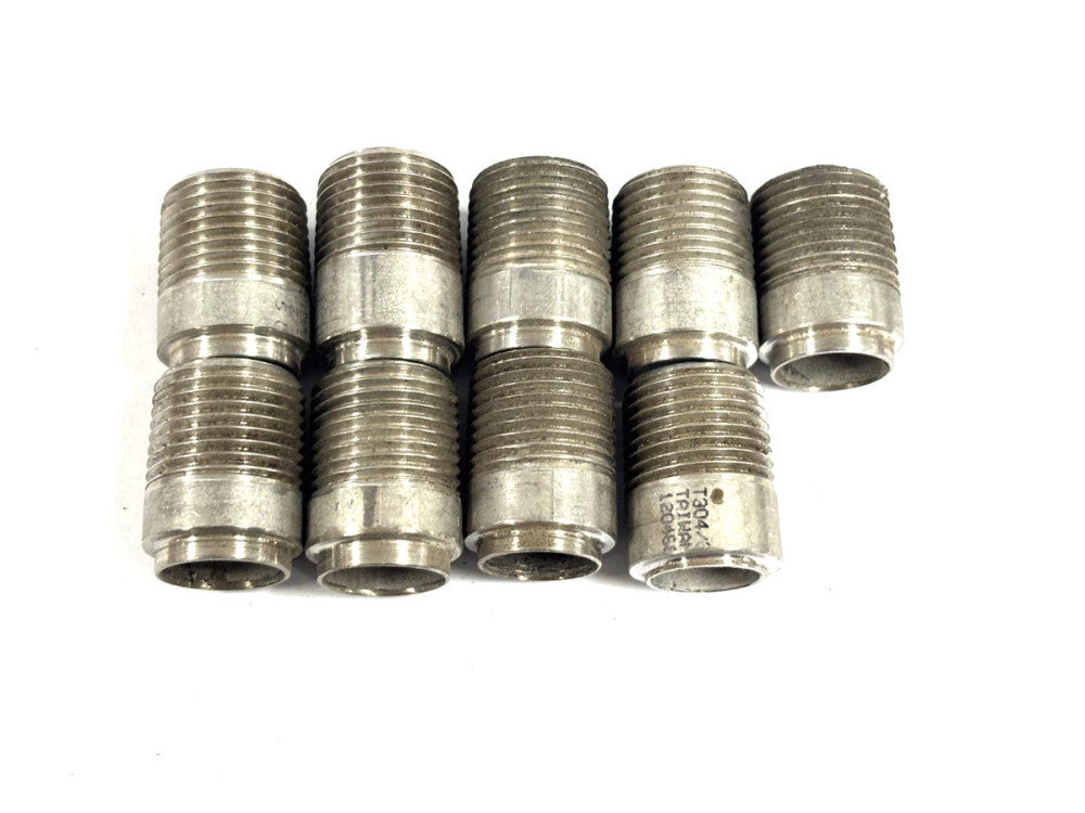 ASSORTED LENGTHS 1-1/8"-1-1/4" LOT OF 9 STAINLESS STEEL PIPE NIPPLE 11/16"- 14
