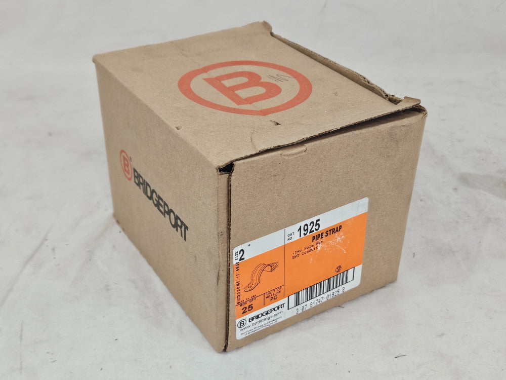 Box of (25) Bridgeport 1925 2" Pipe Straps, New, Sacramento