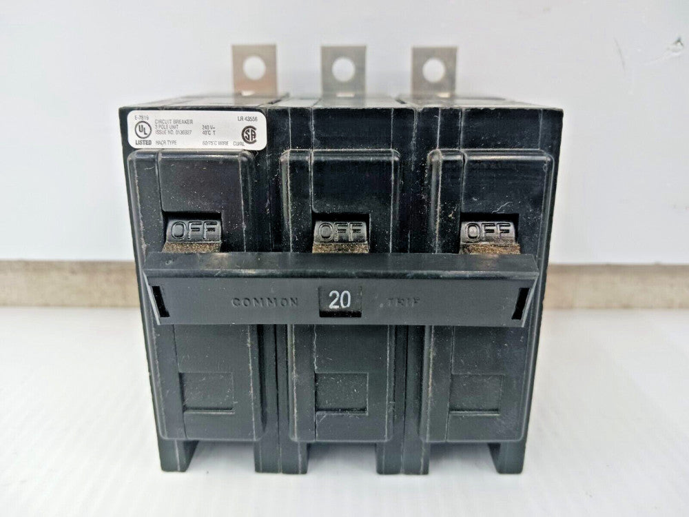 EATON 20 AMP BOLT-ON CIRCUIT BREAKER 3 POLE 240 VAC QBHW3020H
