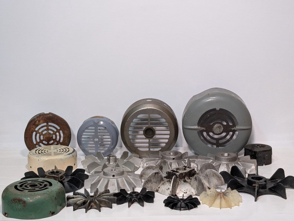 Mixed Lot of Vintage Machine Fan Blades & Covers, Industrial Steampunk, as shown