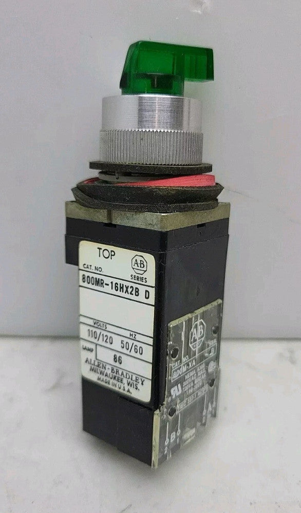Allen Bradley 800MR-16HX2B 2 Position Selector Switch Green Series D 110/120V 