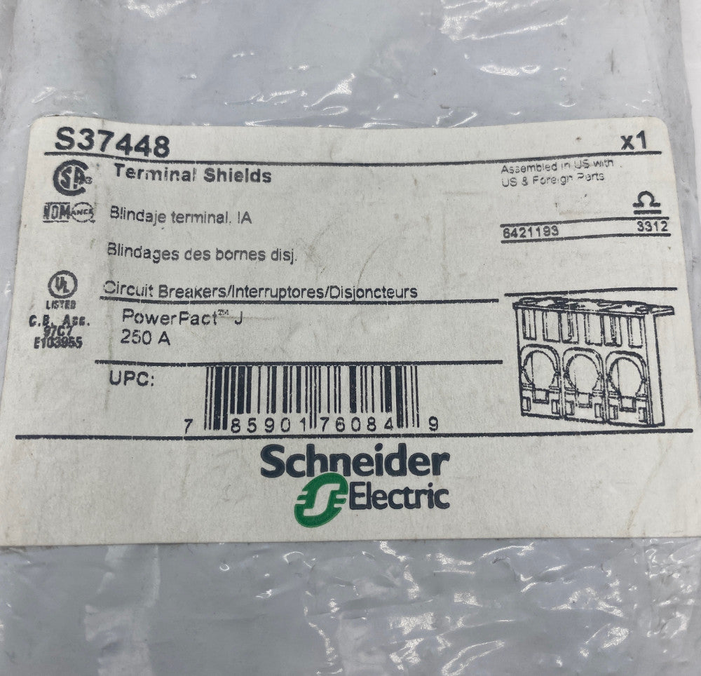 NEW Schneider Electric S37448 Circuit Breaker Shields Use with PowerPact J 