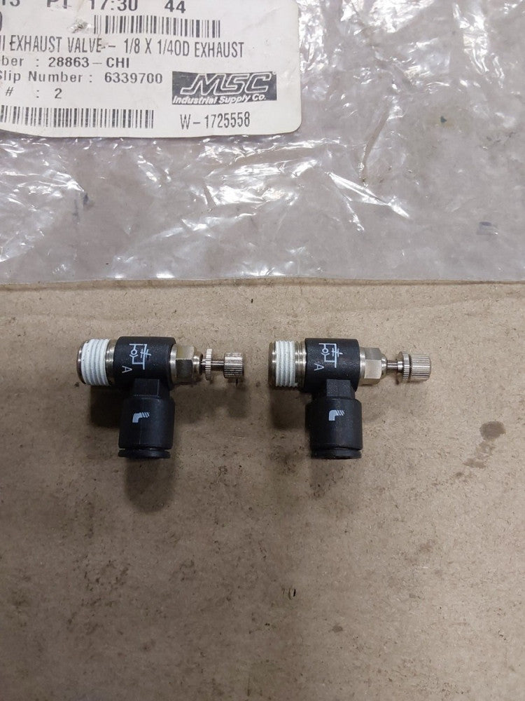 Legris 1/8 Male NPT x 1/4" Tube OD Miniature Exhaust Valve (Pack Of 2)