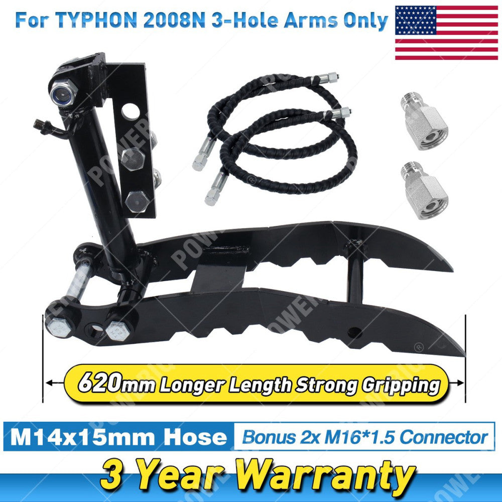 Hydraulic Thumb Clip for 3 Tons and Below Mini Excavator TYPHON Attachment 2008N