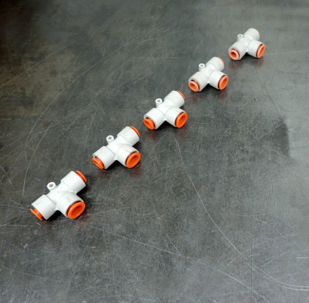 SMC 1/2" X 3/8" Tee Union  Push to Connect Fitting Lot of (5) Five