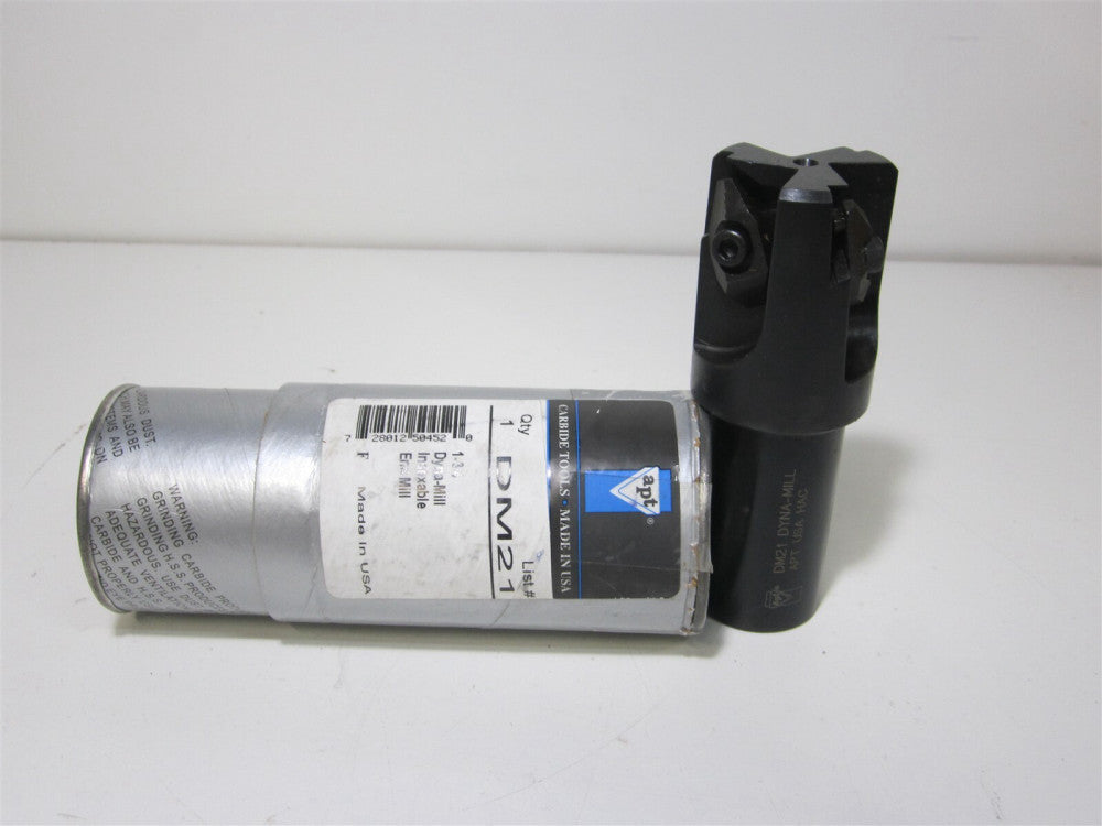 APT (DM21) 1-3/4" Cut Indexable Square-Shoulder End Mill 1-1/4" Weldon Shank 90°