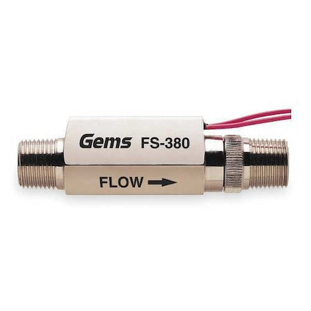 Gems Sensors Fs-380, 193482 3/8" Mnpt Spst No Liquid Flow Switch 0.15 Gpm