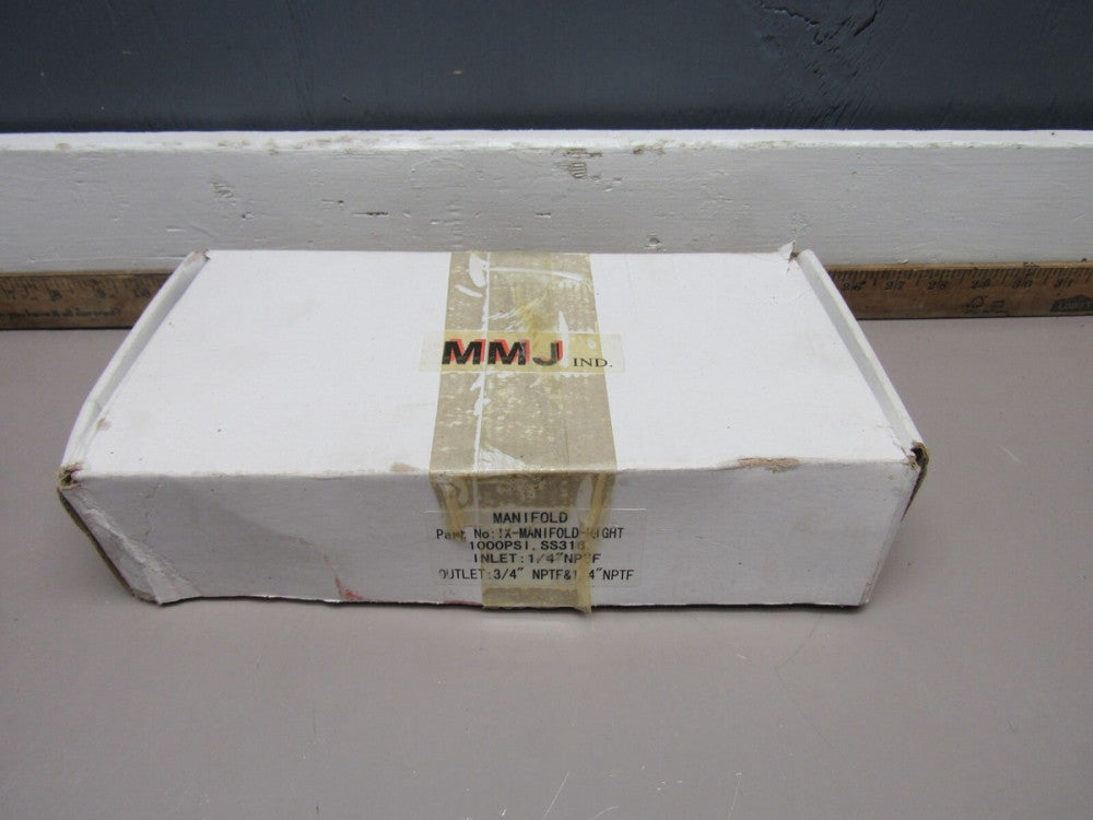 New Surplus Flow Valve MMJ IND 1000 PSI,WOG 142 ,3/4" x 1/4",316SS, NEW IN BOX!