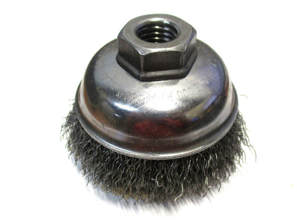 Weiler (93648) 3-1/2" Diam x 5/8-11 Arbor Hole Crimped Steel Fill Cup Brush