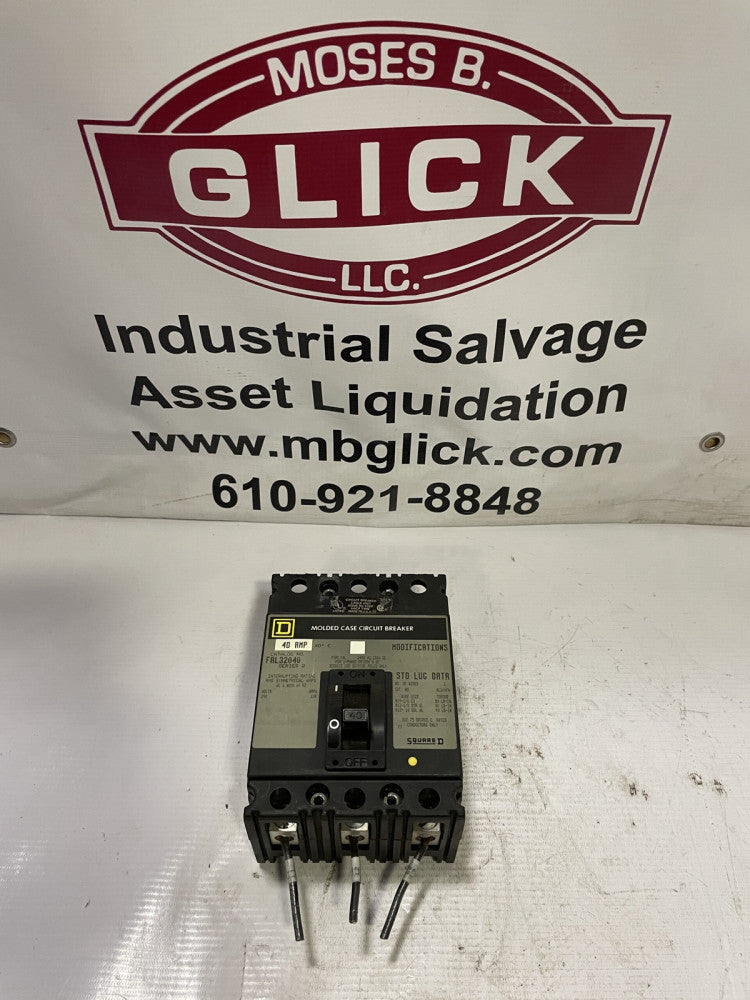 Square D FAL32040 40A 3 Pole Molded Case Circuit Breaker 240V