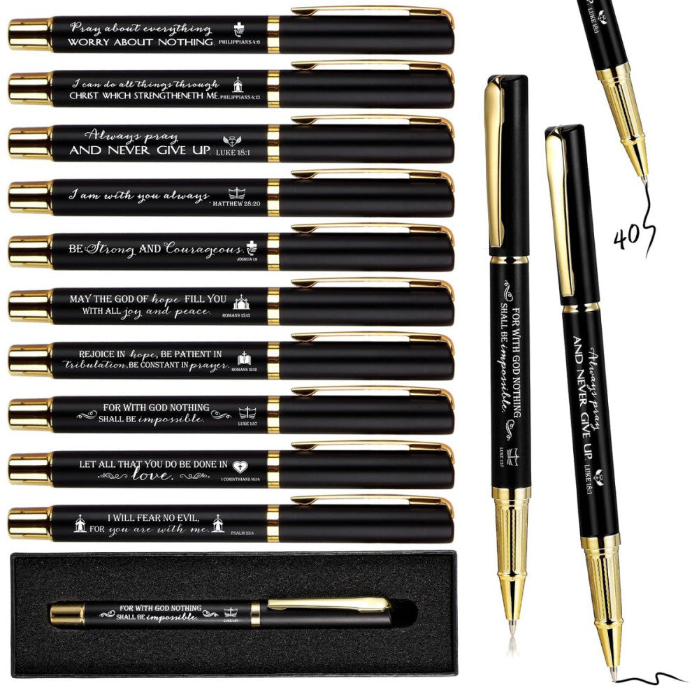 40 Sets Engraved Bible Verse Ballpoint Pens - Inspirational Quotes - Gift f