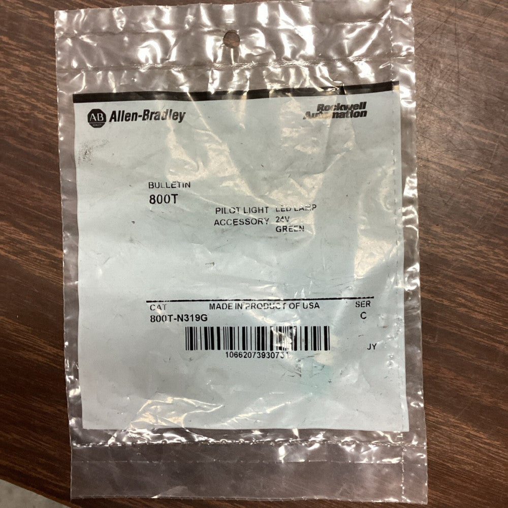 ALLEN BRADLEY 800T-N319G SER. C 24V Green LED Pilot Light